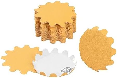 Keystone 2" Diameter Flex Edge Gold Hook and Loop Wavy Sanding Disc Single Grit 25 Pack for Hand Drill Mounted Sanding Pads and Manual Bowl Sanders 120 Grit