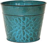 Robert Allen MPT02005 Laurel Series Metal Planter Flower Pots, 6", Lagoon