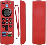 Protective Silicone Remote Case Compatible with TV Stick (3rd Gen) 2021 Alexa Voice Remote, Anti-Slip, Shockproof, kin-Friendly and Washable(Red)