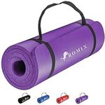 ROMIX Yoga Mat thick 10 MM Foam Exercise Mat (180x60x1cm) Non Slip Gym Mat with Carry Bag and Strap, Workout Mat, Yoga Mats for Women Men Pilates mat Gymnastics Meditation Home Outdoor