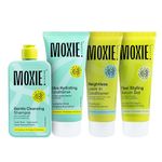 Moxie Beauty Wavy Routine Set | Boosts Definition & Retains 96% Moisture | Gentle Cleansing Shampoo (200ml), Ultra Hydrating Conditioner (175ml), Flexi Styling Serum Gel (120ml) & Weightless Leave-In Conditioner (120ml)