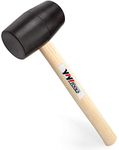 YIYITOOLS YY-2-005 Rubber Mallet Hammer with Wood Handle–24-oz, Black