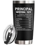 Catyoimiya Principal Appreciation Gifts - Principal Gifts for Women, Men - Principal Day, Teachers Appreciation Day, Christmas Gifts for Principal - 20 Oz Principal Nutritional Facts Tumbler (Black)