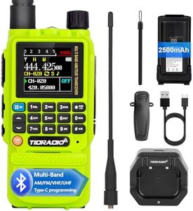 TIDRADIO TD-H3 Ham Radio Handheld UK, Airband Reception, APP/Web Bluetooth Programming, 8-Band, Freq Copy, DTMF, NOAA Weather, 2500mAh, Dual Band Two Way Radiofor Survival-Green,1 Pack