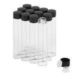 Cadbibe 30ml Clear Glass Vials with Screw Caps and Plastic Stoppers, Small Liquid Sample Vial, Test Tubes, Leak-Proof Vial, 12PCS