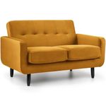 WedoSofas - Elegant 2 Seater Sofa- Lavish Velvet Chair, Ideal Sofa for Living Room or Sofa for Bedroom, Stylish Arm Chairs for Living Room, Living Room Chair, Chair for Bedroom (Mustard Yellow Velvet)