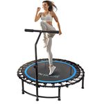 SereneLife 40" Mini Trampoline Fitness Adults & Kids, Exercise Fitness Rebounder Indoor and Outdoor Use, Padded Frame Cover and Adjustable Handlebar, Portable and Lightweight Cardio Trampoline