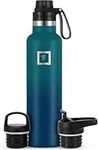 IRON °FLASK Sports Water Bottle - 710 ml, 3 Lids (Spout Lid), Vacuum Insulated Stainless Steel, Hot Cold, Modern Double Walled, Simple Thermo Mug, Standard Hydro Metal Canteen