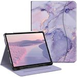 Fintie Folio Case for iPad Air 13-inch (M2) 2024, Multiple Angle Viewing Smart Stand Protective Cover with Pencil Holder & Pocket, Auto Sleep/Wake (Lilac Marble)