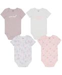 Calvin Klein baby-girls 4 Pieces Pack Bodysuit, Bright White/Delicate Pink/Iris, 0/3M