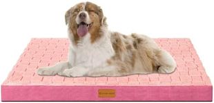 Patas Lague Orthopedic Dog Bed for Medium Dogs 36''X24'', Waterproof Medium Checkered Pattern Dog Beds with Removable Washable Cover, Egg Crate Foam Pet Bed Mat with Nonskid Bottom, Pink