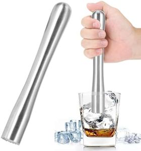 Cóctel Bebida Muddler, Machacador de cócteles de acero inoxidable, Mezclador de Vino triturador de Hielo, triturador de hielo con cabeza de ranurada para preparar mojito y otras bebidas de frutas