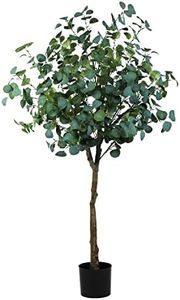 Meneco Potted Artificial Tree Plant – 155cm Tall Fake Plant Large Faux Tree Indoor Home Decor Fake Floor Plant in Pot (61”, Eucalyptus)