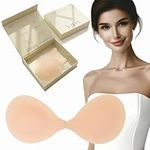 VIDA Strapless Bra, Hypoallergenic, Reusable Push Up Stick On Bra. The Ultimate Adhesive Bra, Invisible Support & Lift, Seamless Sticky Bra. (Size, D)