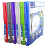 BAZIC 3 Ring Binder 1/2" Poly Presentation View Binders Organizer - Assorted Color, Round Ring, Hold 100 Sheets Paper, 6-Count