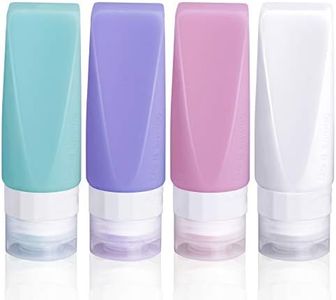 Travel Bottles Set, Leakproof Silicone Travel Containers,Squeezable Travel Tubes Toiletry Containers for Shampoo Lotion Soapn Square