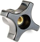 WOODRIVER Knob, Four Arm with Through Hole, 3/8"-16 Insert