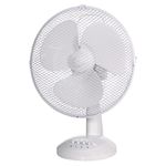 Russell Hobbs 12" Inch, Lightweight, Portable Desk Fan, 3 Speeds, Wide-Angled Oscillation, Powerful Airflow, Quiet Operation, Perfect for Bedroom or Office, White - RHPDF1221