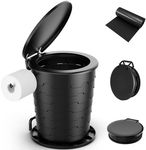 WADEO Camping Toilet, Retractable Portable Toilet for Adults & Kids, with Sturdy Support & Non-slip Base, Travel Toilet with Upgraded Toilet Roll Holder, Perfect for Camping, Trip, Car