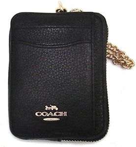 Coach Zip Card Case Black Style No 6303, Black, Card Case Wallet