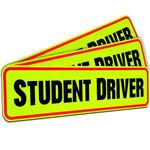 Reflective Student Driver Magnet | 12" Car Magnet Sticker for New & Beginner Drivers | Weatherproof & Magnetic | Accessories for Student Driver | Driving Signs Stickers