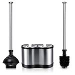 ToiletTree Products Toilet Brush and Plunger Combo - Toilet Brush Plunger Combo - Plunger Brush Combo for Bathroom Accessories - 5.5" x 9.5" x 18.5"