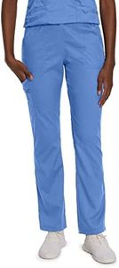 Landau Proflex Tailored Fit Stretch 5-Pocket Cargo Scrub Pants for Women 2042, Ceil, Small Petite