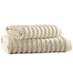 Towelogy Luxury Bamboo Bath Towels Set Of 2-1 Hand Towel 50x80cm & 1 Extra Large Bath Towel 90x140cm | Rapid Drying Experience Every Day (Ivory, 2)