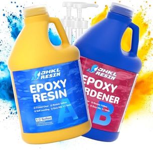 JHKL RESIN 1 Gallon Crystal Clear Epoxy Resin Kit, No Bubble & Not Yellowing Gallon for Casting & Coating, Table Top, DIY Jewelry Making, Art Crafts, Wood & Resin to Easy Mix 1:1