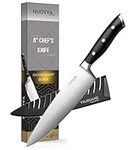 nuovva Kitchen Chef Knife – Sharp Kitchen Knife with Sheath – 8 inch Professional Cooks Knives – German High Carbon Stainless Steel Blade – Premium Cooking Knife