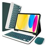 LAMA iPad Keyboard Case with Mouse for iPad 10th Generation 10.9 in 2022(A2696/A2757/A2777), Slim Protective Cover with Detachable Wireless Bluetooth Keyboard Case&Pencil Holder for iPad 10th Gen,DGN