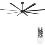 Ohniyou 96'' Large Industrial Ceiling Fan, Black Shop Ceiling Fan with Remote Control, Reversible DC Motor, 8 Metal Blades, 6 Speed, Indoor/Outdoor Commercial Ceiling Fan for Shop Patio Garage Porch