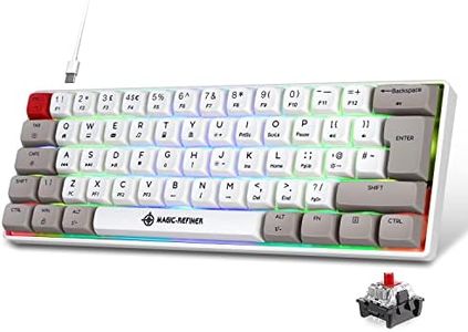 MAGIC-REFINER 60% Mini Teclado Mecánico Red Switch Iluminación RGB Chroma Retroiluminación Gaming Teclado con Cable USB C Compacto 62 Teclas para PC, Ordenador, portátil, PS4, Xbox, Interruptor Rojo