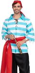 Leg Avenue Men's Pillaging Pirate Costume, Blue/White, Medium/Large