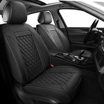 Car Seat Covers Full Set,Universal Fit For Most Cars,SUV,Sedans and Pick-up Trucks,Automotive Vehicle Faux Leather Cushion Covers for 5 Passenger Cars(Full Set,Black)