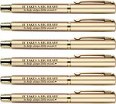 Teacher Appreciation Gift,6 Pack Gold Neutral Pens Printed With A Words "It Takes A Big Heart To Help Shape Little Minds",Gifts for Women Men,Thank You Mom/Aunt/Grandma/Boss Present.