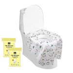 Full Coverage Disposable Toilet Seat Covers- 20 PCS XL Travel Potty Seat Covers, Waterproof, Individually Wrapped, Portable Potty Shields for Pregnant, Kids and Toddler Potty Training in Public Restrooms by Little M (2 pack of 10)