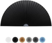 Arch Window Shade Half Circle Arched Non-Woven Stick on Cut to Size self Adhesive Light Filtering Half Moon Round Window Covering Pleated Blinds for Front Door (1, Black, 36 x 18 Inches)