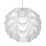 White Polycarbonate Vintage Retro Easy Fit Wavy Abstract Globe Pendant Shade | 30cm Diameter (12") | None Electric Ceiling Lampshade | Fits All Lampholder Types E14 E27 B15 B22