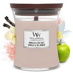 Woodwick Medium Hourglass Scented Candle with Pluswick Innovation, Vanilla & Sea Salt