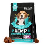 Calming Dog Treats for Anxiety - Calming Hemp Treats for Dog - Dog Anxiety Relief with Hemp Oil - Natural Stress Relief During Firework, Storm, Separation, Barking - Chewing Treats - 60 Count