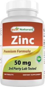 Best Naturals Zinc supplement as Zinc Gluconate 50mg 240 Tablets - Immune Support