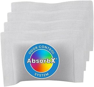 iTouchless 4-Pack AbsorbX Odor Filter Deodorizers, All Natural Activated Carbon Absorbs Trash Odors, Biodegradable, for use with 8 Gallon and Larger Trash Cans with Odor Filter Compartment