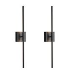 Wall Sconces Set of 2 Matte Black LED Integrated 3000k 12W Applique Murale Interieur Modern Metal Wall Light Fixture with Metal Lampe Murale Linear Rod Wall Lamp for Living Room Hallway