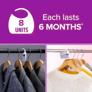 Acana Hanging Moth Killer & Freshener, 8-Pack – Lavender, Natural Oils, 6-Month Protection for Wardrobes