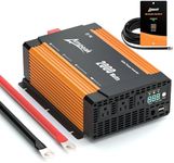 Ampeak 2000W Power Inverter Conversion Efficiency 89.37% Modified Sine Inverter 12V DC to 120V AC Built-in 40A*10pcs Fuse 3AC Outlets Dual 5V/3.1A USB Ports 12V Inverter for Vehicles