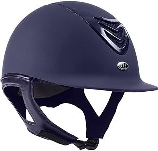 IRH Horseback Riding Safety Ergonomic Washable Rear Side Ventilation Equestrian IR4G Helmet, Matte Navy w/Gloss Navy Vent, Large