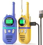 Walkie Talkies for Kids Rechargeable, 48 Hours Working Time 3 Miles Range 22 Channels 2 Way Radio, Birthday Gifts for Boys Girls, Family Games Outdoor Hiking Camping,3-12 Years Old Toys 2 Pack