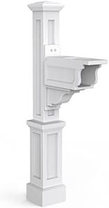 Mayne Dover Single Arm Mail Post - White - 25.5in x 8in x 56.5in - Standard Post, Arm & Hardware Kit Included (5810-W)