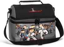 Louis Garneau Designer Kids Insulated Lunch Box - Dome Shaped with Removable Liner and Strap, 8L Capacity, Perfect for Elementary School – Karate Collection